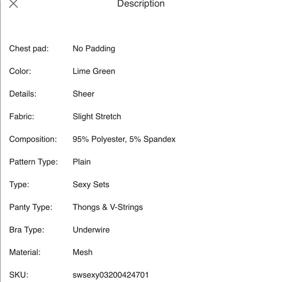 SOLD SheIn Neon Lime Mesh Lingerie Set - Picture 4 of 10